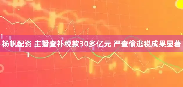 杨帆配资 主播查补税款30多亿元 严查偷逃税成果显著